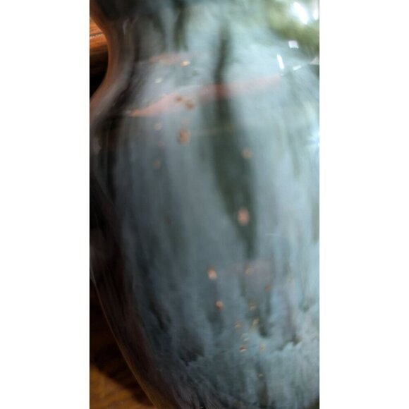 Vintage Camark  Pottery  blue drip glaze vase ceramic   6" blue green  MCM - Picture 7 of 10